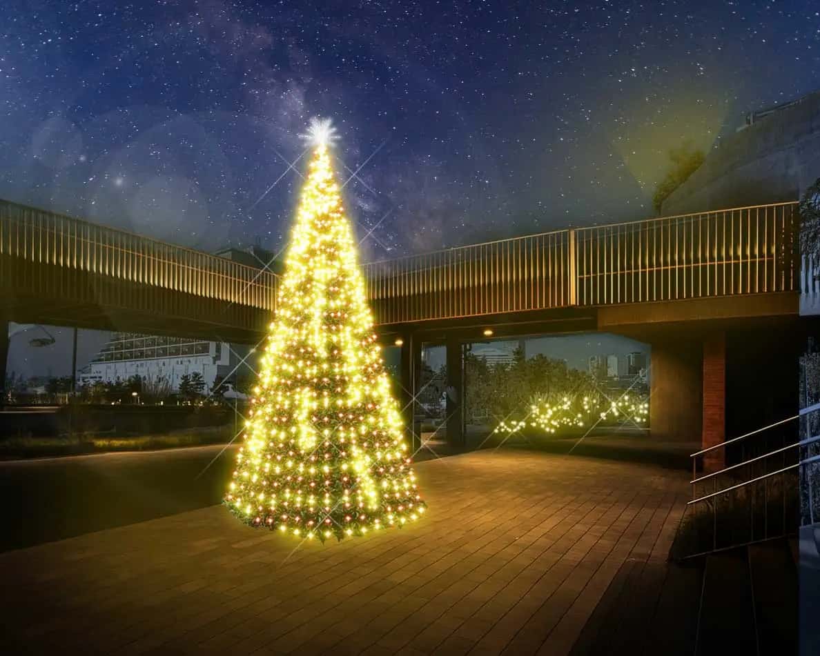 神戸新港町でクリスマス!ポートミュージアム巨大ツリー点灯