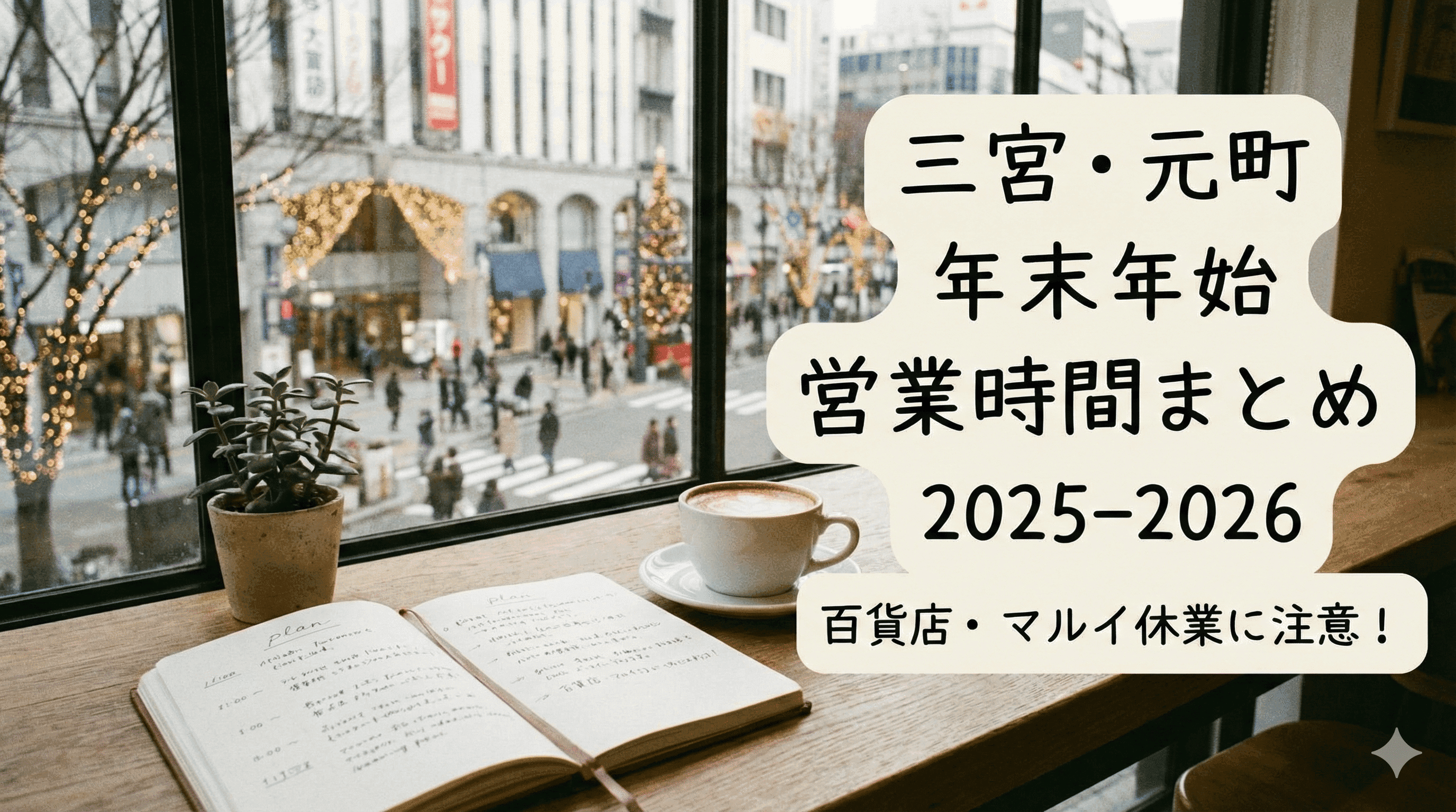 三宮・元町 年末年始の営業時間まとめ2025-2026 百貨店・マルイ休業に注意!
