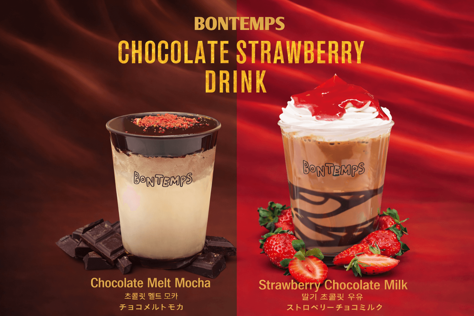 尼崎「BONTEMPS」限定チョコ&ストロベリードリンク2種が2/1(日)登場!